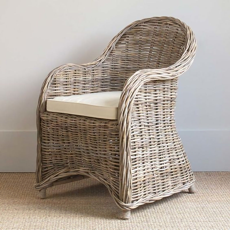 Premium Rattan Weaving Chair - Whimsical Curves Hand-Woven Bohemian Dining Chair For Dining Room & Garden Lumendat