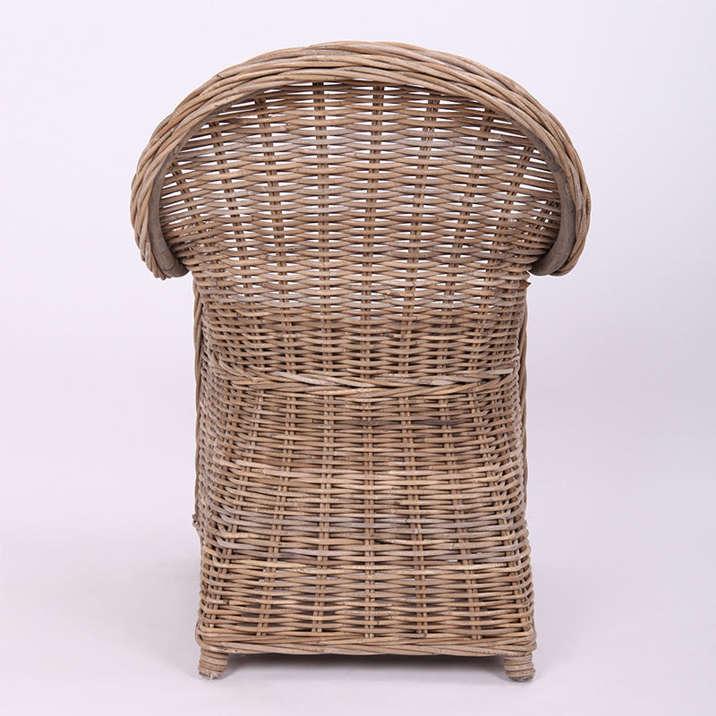 Premium Rattan Weaving Chair - Whimsical Curves Hand-Woven Bohemian Dining Chair For Dining Room & Garden Lumendat