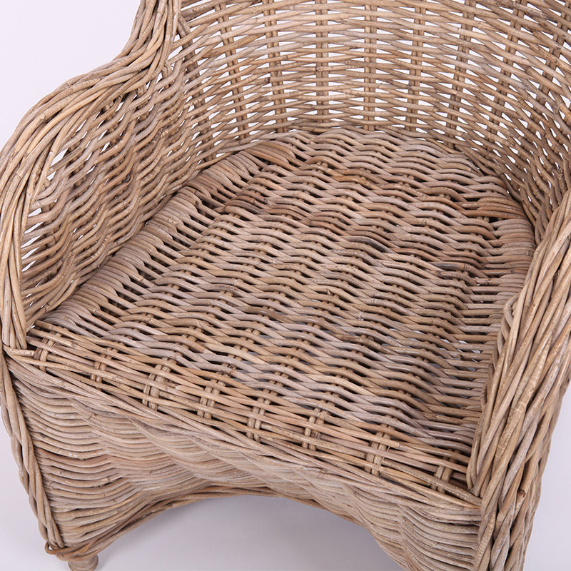 Premium Rattan Weaving Chair - Whimsical Curves Hand-Woven Bohemian Dining Chair For Dining Room & Garden Lumendat