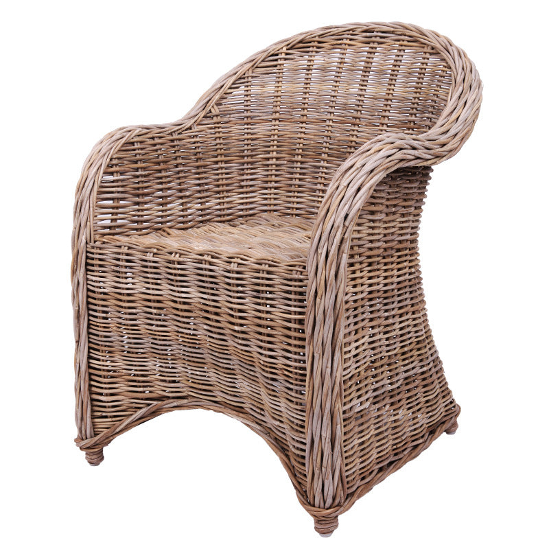 Premium Rattan Weaving Chair - Whimsical Curves Hand-Woven Bohemian Dining Chair For Dining Room & Garden Lumendat