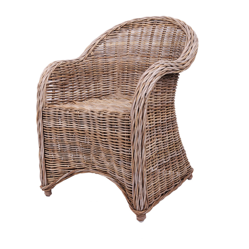 Premium Rattan Weaving Chair - Whimsical Curves Hand-Woven Bohemian Dining Chair For Dining Room & Garden Lumendat