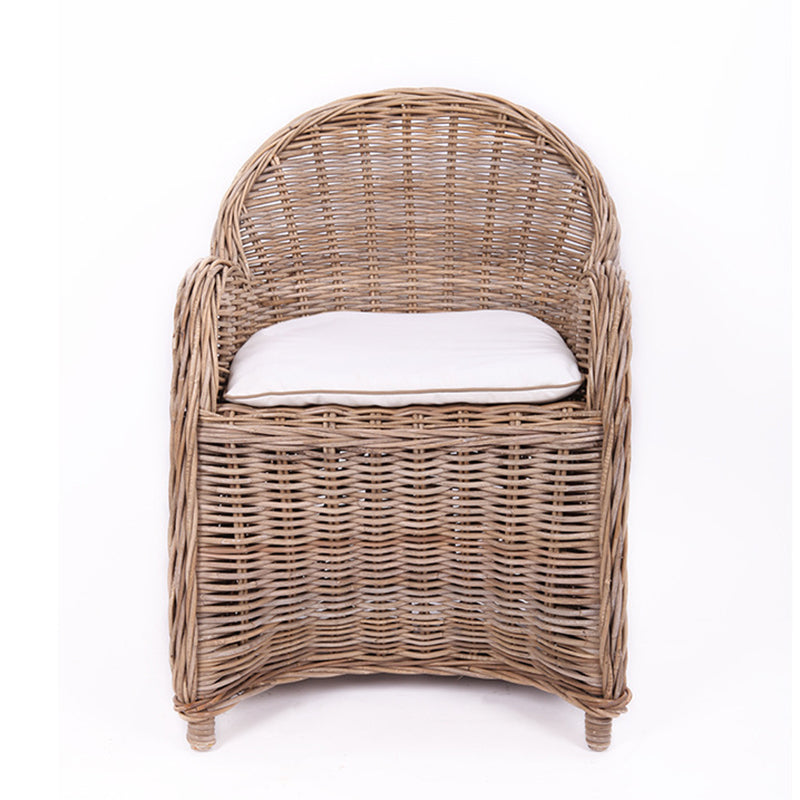 Premium Rattan Weaving Chair - Whimsical Curves Hand-Woven Bohemian Dining Chair For Dining Room & Garden Lumendat