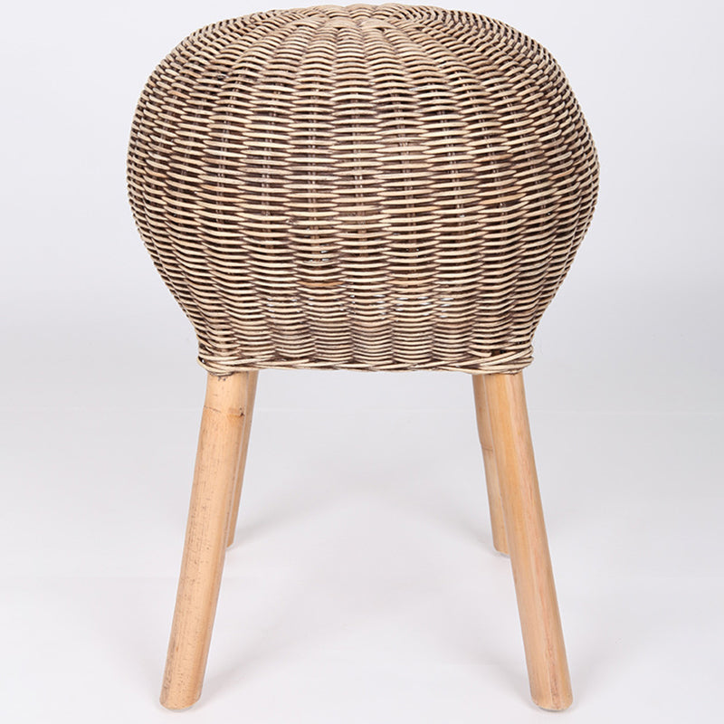 Traditional Chinese Natural Rattan Shoe Bench - Drum Handmade Shoe Stool For Living Room Lumendat