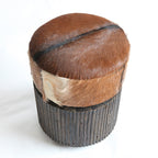 Traditional Teak Wood & Goatskin Stool - Oriental Handmade Furniture Chair For Living Room Lumendat