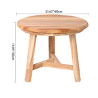 Traditional Japanese Teak Wood Side Table - Low Round Accent Table For Living Room Lumendat