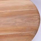 Traditional Japanese Teak Wood Side Table - Low Round Accent Table For Living Room Lumendat