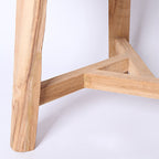Traditional Japanese Teak Wood Side Table - Low Round Accent Table For Living Room Lumendat