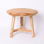 Traditional Japanese Teak Wood Side Table - Low Round Accent Table For Living Room Lumendat
