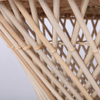 Traditional Chinese Handwoven Indonesian Rattan Side Table - Hourglass Round End Table For Living Room Lumendat