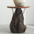 Traditional Chinese Natural Teak Wood Side Table - Hand-Carved Coffee Table For Living Room Lumendat