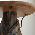 Traditional Chinese Natural Teak Wood Side Table - Hand-Carved Coffee Table For Living Room Lumendat