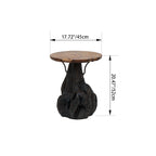 Traditional Chinese Natural Teak Wood Side Table - Hand-Carved Coffee Table For Living Room Lumendat