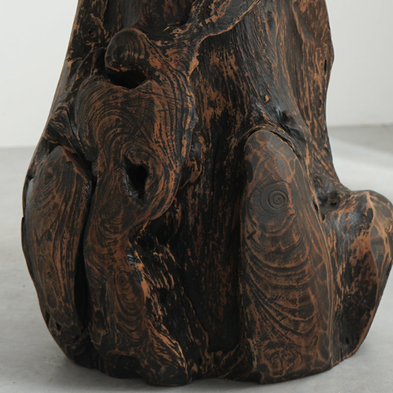 Traditional Chinese Natural Teak Wood Side Table - Hand-Carved Coffee Table For Living Room Lumendat