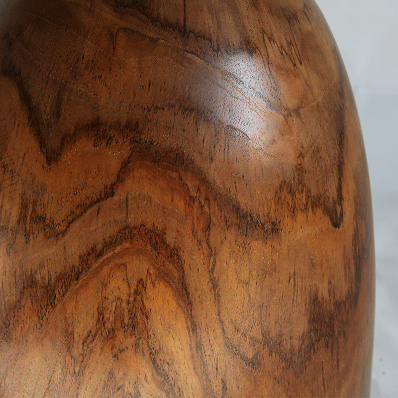 Traditional Bowl Shaped Top Coffee Table - Teak Wood Sculptural End Table For Living Room Lumendat