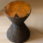 Traditional Sculptural Hourglass Coffee Table - Teak Wood Handmade Statement End Table For Living Room Lumendat