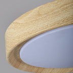 Modern Minimalist Round Wood Grain Iron Acrylic LED Flush Mount Light Lumendat