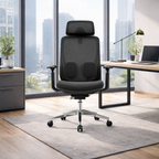 Modern Minimalist Ergonomic High-Back Office Chair - Adjustable Headrest & Lumbar Support Breathable Mesh Desk Chair For Home Office Lumendat