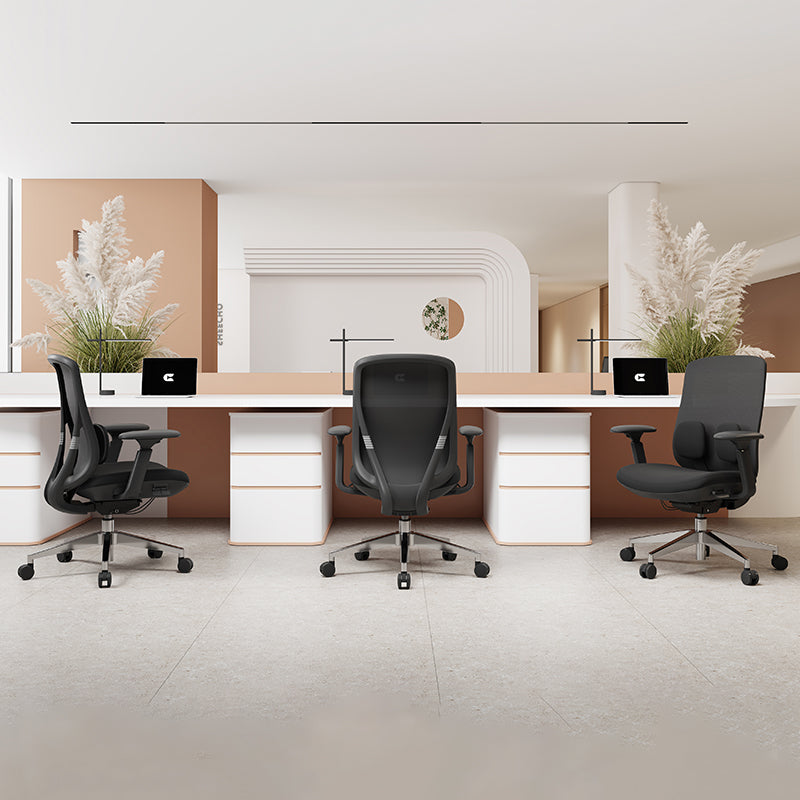 Long-Hour Comfort Ergonomic Office Chair - High-Resilience Seat Silent Casters & Aluminum Base Desk Chair For Home Office Lumendat