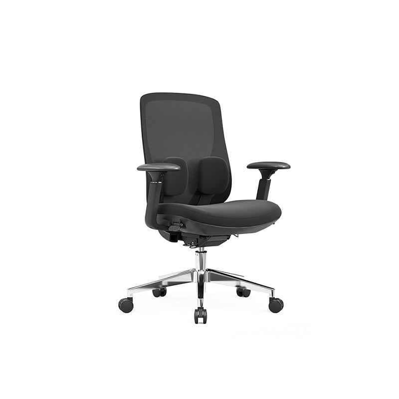 Long-Hour Comfort Ergonomic Office Chair - High-Resilience Seat Silent Casters & Aluminum Base Desk Chair For Home Office Lumendat
