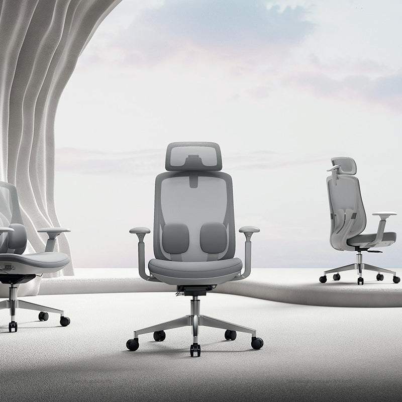 Modern Ergonomic High-Back Executive Chair - 4D Tri-Joint Headrest & Adaptive Lumbar Support Mesh Office Chair For Home Office Lumendat