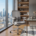Modern Minimalist Cable-Controlled Office Chair - 360° Lumbar Adjust Heavy-Duty Aluminum Base & Safety Gas Lift Silent Caster Desk Chair For Home Office Lumendat