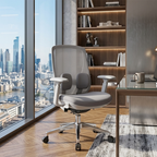 Modern Minimalist Cable-Controlled Office Chair - 360° Lumbar Adjust Heavy-Duty Aluminum Base & Safety Gas Lift Silent Caster Desk Chair For Home Office Lumendat