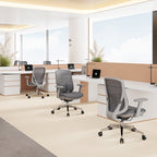 Modern Minimalist Cable-Controlled Office Chair - 360° Lumbar Adjust Heavy-Duty Aluminum Base & Safety Gas Lift Silent Caster Desk Chair For Home Office Lumendat