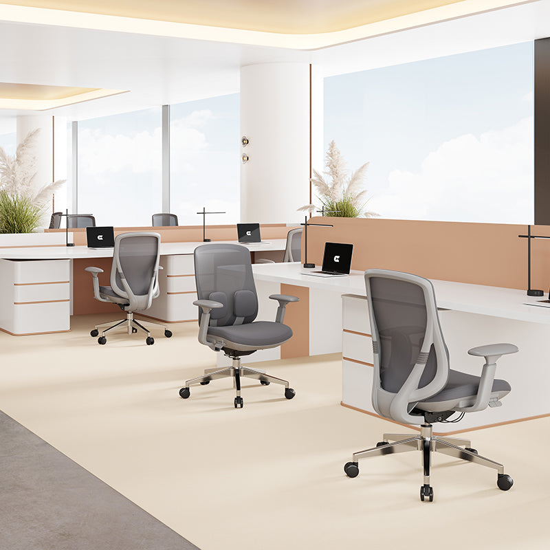 Modern Minimalist Cable-Controlled Office Chair - 360° Lumbar Adjust Heavy-Duty Aluminum Base & Safety Gas Lift Silent Caster Desk Chair For Home Office Lumendat