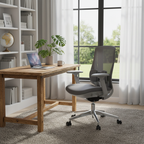 Modern Minimalist Cable-Controlled Office Chair - 360° Lumbar Adjust Heavy-Duty Aluminum Base & Safety Gas Lift Silent Caster Desk Chair For Home Office Lumendat