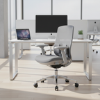 Modern Minimalist Cable-Controlled Office Chair - 360° Lumbar Adjust Heavy-Duty Aluminum Base & Safety Gas Lift Silent Caster Desk Chair For Home Office Lumendat