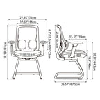 Modern Minimalist Sled Base Office Chair - Adaptive Lumbar Support & 4D Adjustable Armrest Mesh Conference Desk Chair For Home Office Lumendat