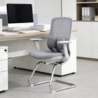 Modern Minimalist Sled Base Office Chair - Adaptive Lumbar Support & 4D Adjustable Armrest Mesh Conference Desk Chair For Home Office Lumendat