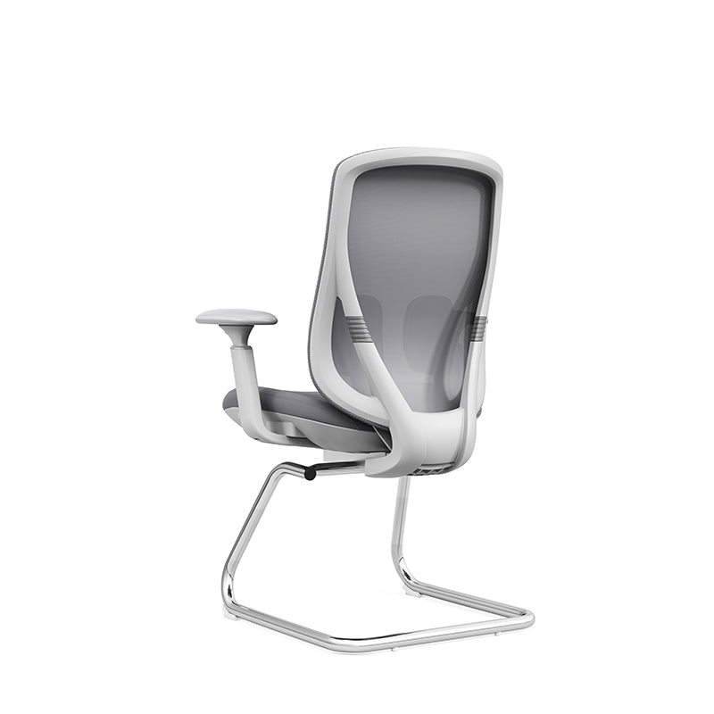 Modern Minimalist Sled Base Office Chair - Adaptive Lumbar Support & 4D Adjustable Armrest Mesh Conference Desk Chair For Home Office Lumendat