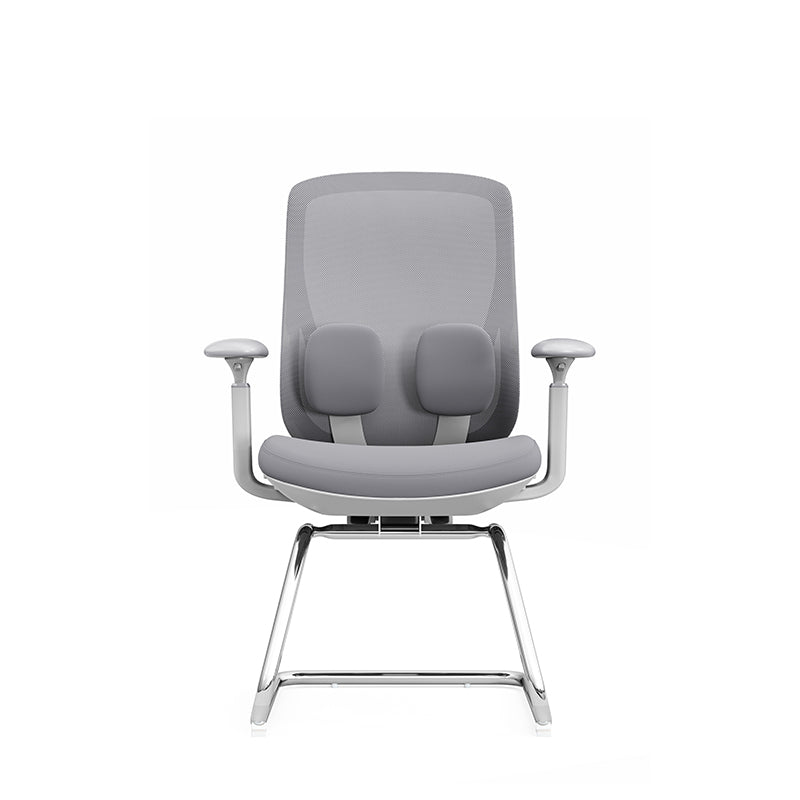 Modern Minimalist Sled Base Office Chair - Adaptive Lumbar Support & 4D Adjustable Armrest Mesh Conference Desk Chair For Home Office Lumendat