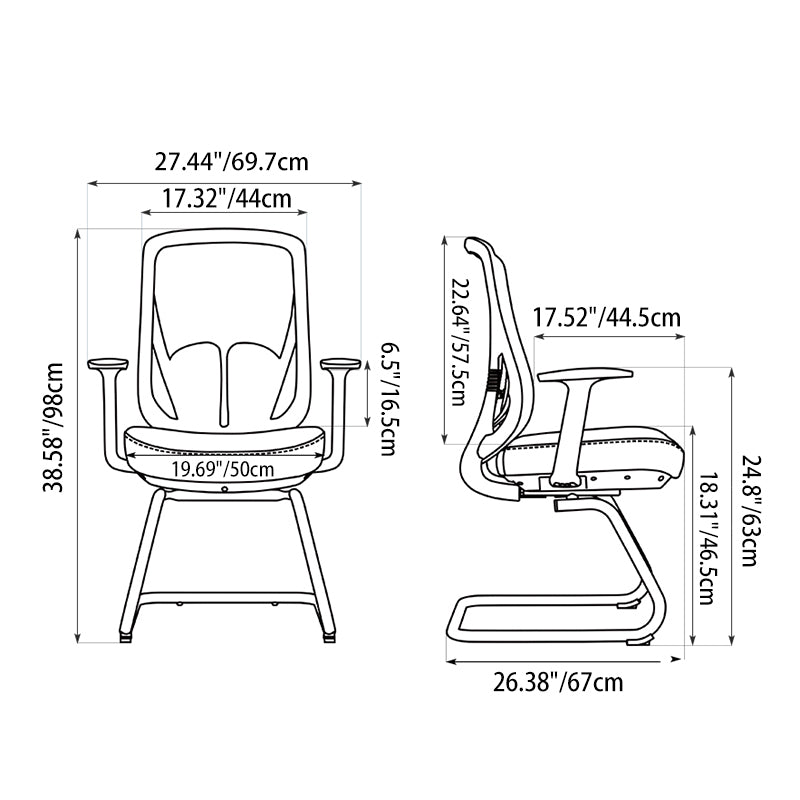 Modern Minimalist Mesh Bow Office Chair - Ergonomic Lumbar Support High-Resilience Sponge Cushion Desk Chair For Home Office Lumendat