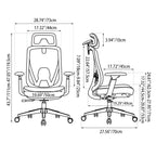 Modern Minimalist High-Back Mesh Executive Desk Chair - 4D Adjustable Headrest & Lumbar Support Silent Caster Ergonomic Office Chair For Home Office Lumendat
