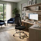 Modern Minimalist High-Back Mesh Executive Desk Chair - 4D Adjustable Headrest & Lumbar Support Silent Caster Ergonomic Office Chair For Home Office Lumendat