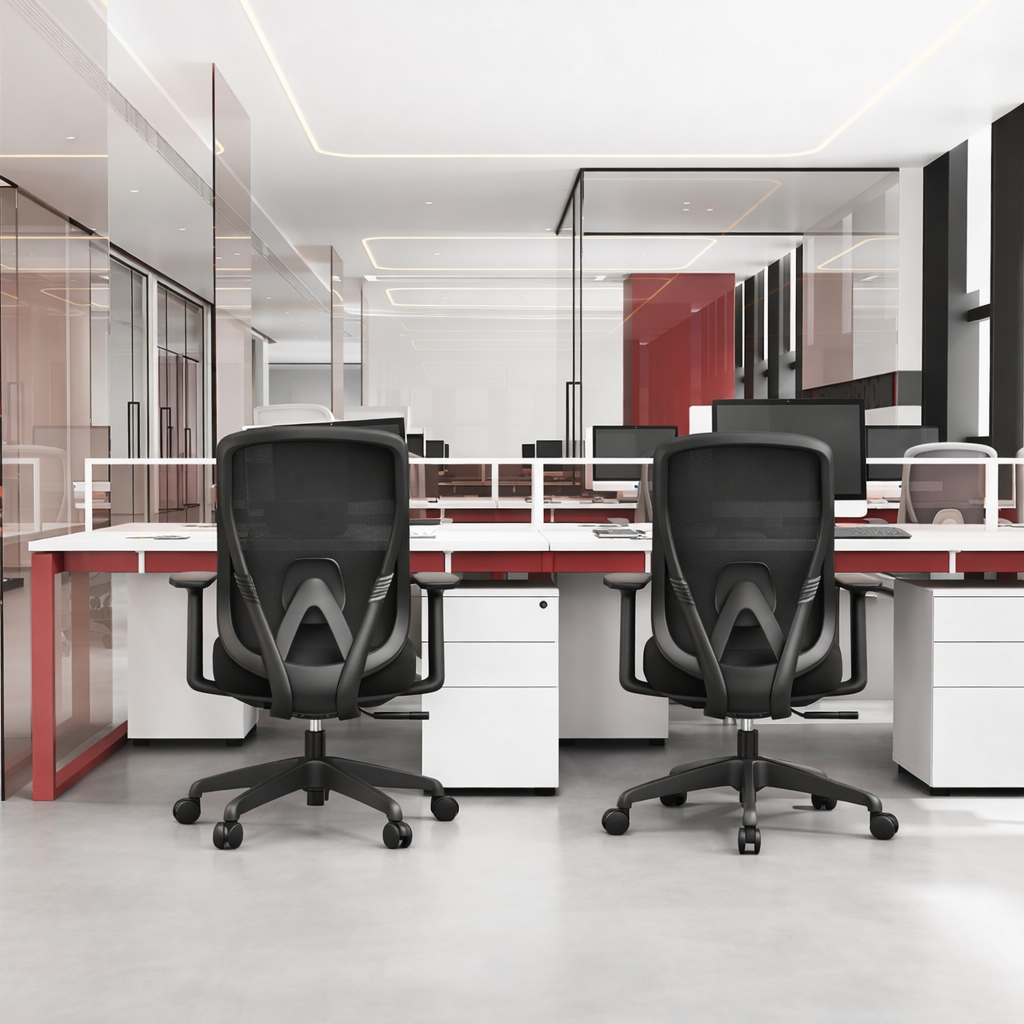 Modern Minimalist Mid-Back Mesh Office Chair - Adaptive Lumbar Support Tilt Adjustment Silent Casters Desk Chair For Home Office Lumendat