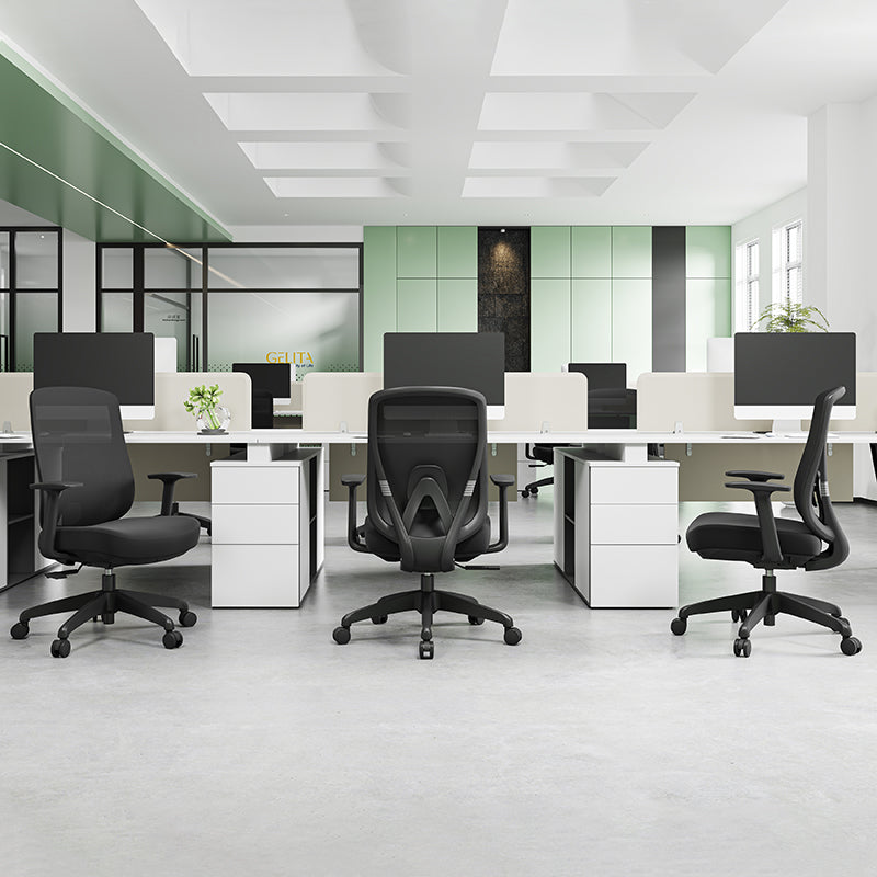 Modern Minimalist Mid-Back Mesh Office Chair - Adaptive Lumbar Support Tilt Adjustment Silent Casters Desk Chair For Home Office Lumendat