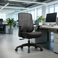 Modern Minimalist Mid-Back Mesh Office Chair - Adaptive Lumbar Support Tilt Adjustment Silent Casters Desk Chair For Home Office Lumendat