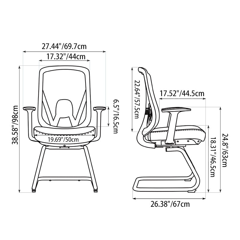 Sleek Minimalist Bow Reception Chair - Breathable Mesh Pressure-Relief Cushion High-Resilience Sponge Desk Chair For Home Office Lumendat