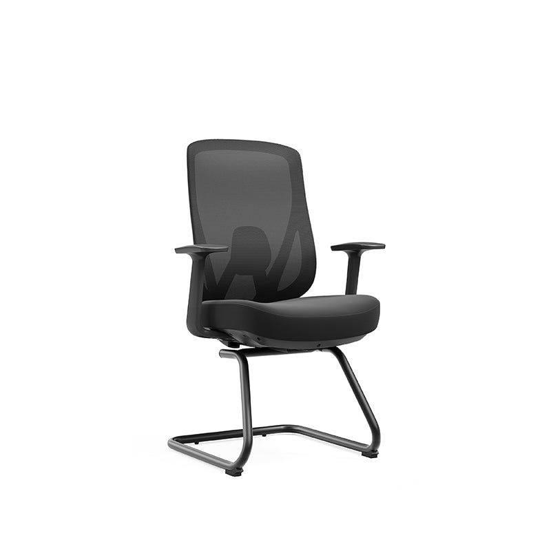 Sleek Minimalist Bow Reception Chair - Breathable Mesh Pressure-Relief Cushion High-Resilience Sponge Desk Chair For Home Office Lumendat