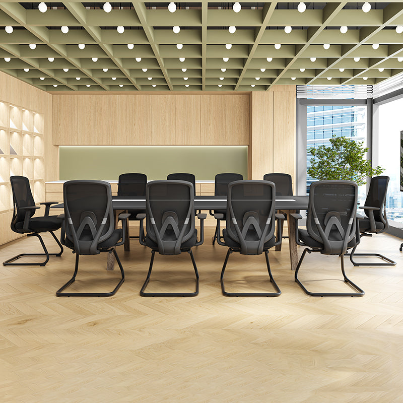 Sleek Minimalist Bow Reception Chair - Breathable Mesh Pressure-Relief Cushion High-Resilience Sponge Desk Chair For Home Office Lumendat
