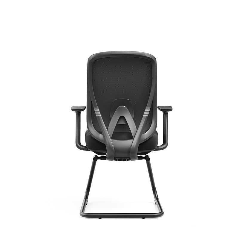 Sleek Minimalist Bow Reception Chair - Breathable Mesh Pressure-Relief Cushion High-Resilience Sponge Desk Chair For Home Office Lumendat