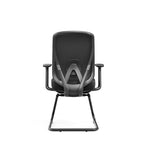 Sleek Minimalist Bow Reception Chair - Breathable Mesh Pressure-Relief Cushion High-Resilience Sponge Desk Chair For Home Office Lumendat