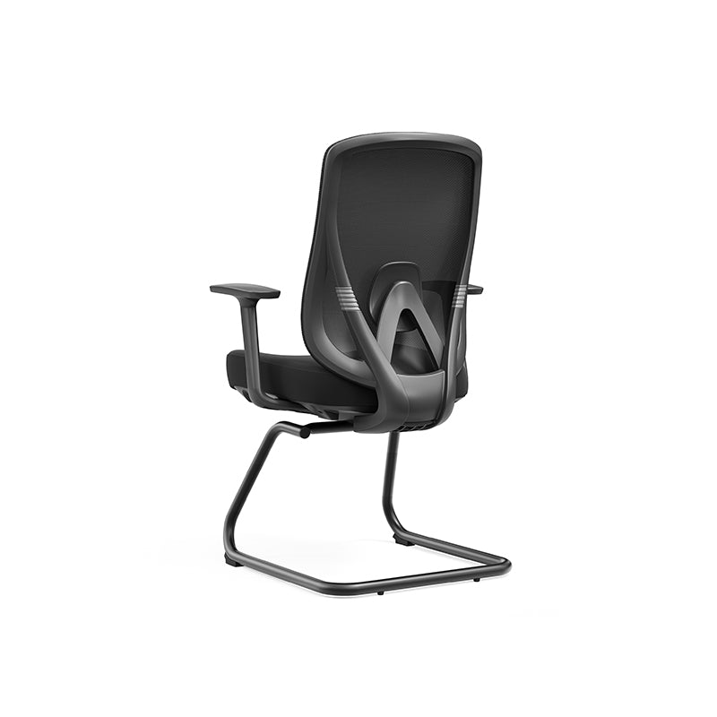 Sleek Minimalist Bow Reception Chair - Breathable Mesh Pressure-Relief Cushion High-Resilience Sponge Desk Chair For Home Office Lumendat