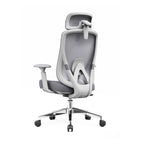 Modern Minimalist Grey High-Back Mesh Executive Chair - 4D Adjustable Headrest & Tilt Ergonomic Office Chair For Home Office Lumendat