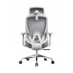 Modern Minimalist Grey High-Back Mesh Executive Chair - 4D Adjustable Headrest & Tilt Ergonomic Office Chair For Home Office Lumendat