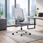 Modern Minimalist Mid-Back Mesh Executive Chair - Tilt Adjustment Silent Casters Desk Chair For Home Office Lumendat