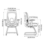 Modern Minimalist Mesh Bow Reception Chair - Tear-Resistant Mesh & Lumbar Support Business Use Desk Chair For Home Office Lumendat